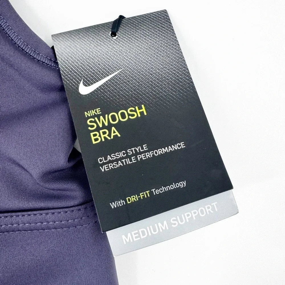 Nike Swoosh Medium Support Sports Bra Purple Racerback CZ4496-573 XS‎